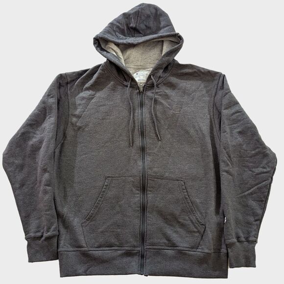 Champion Hoodie Jacket Men's L Zip Up Gray Streetwear Minimalist Neutral Workout - Picture 1 of 8